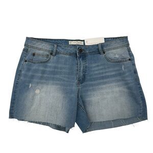 Est. Cutoff Jean Shorts Size 16 Low-Rise Light Wash stretch 4" Inseam NEW